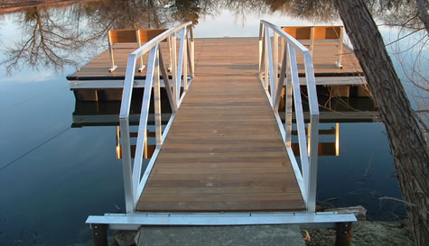 bulkhead gangway connection and hardwood decking