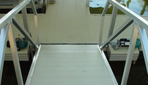 Piano hinge on aluminum dock